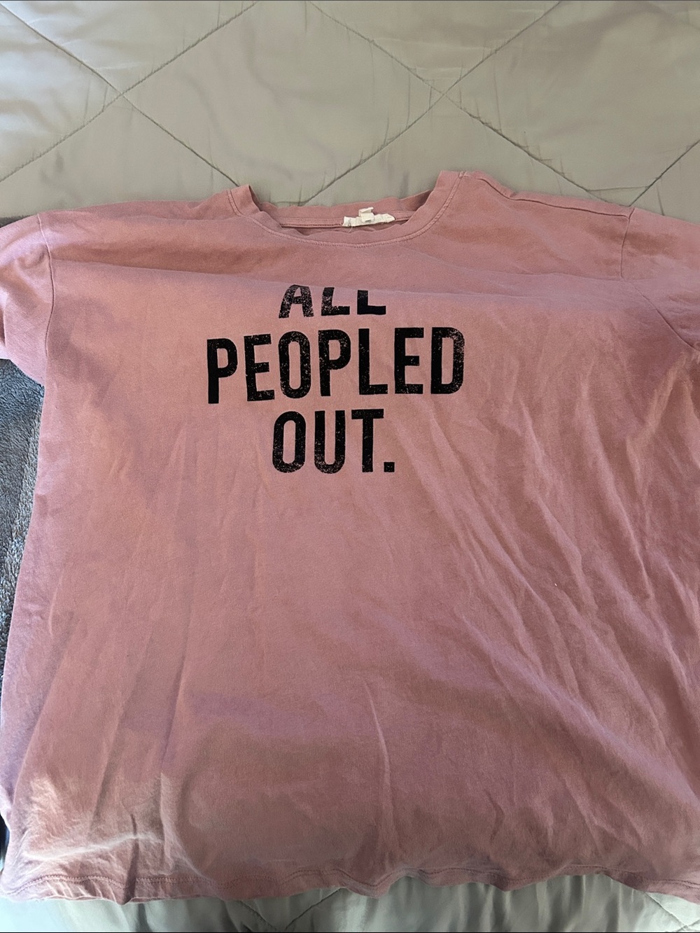 Maurices Pink Short Sleeve Graphic Tee - "ALL PEOPLED OUT."